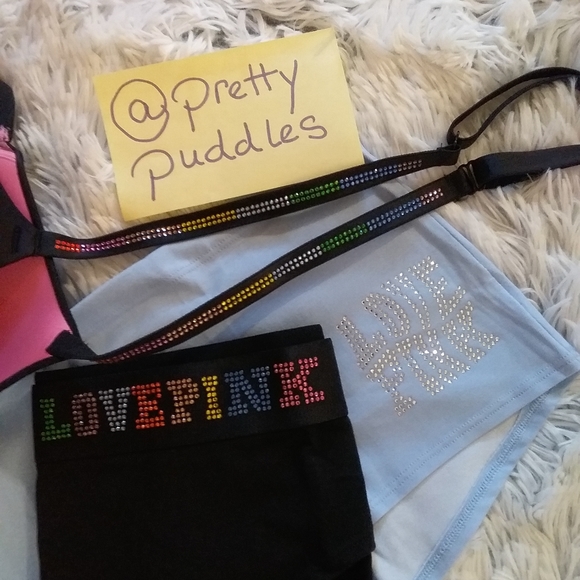 🌈 3pc LIMITED EDITION PINK 💎 BLING  Bra, Hipster, and Shortie Set 🌈 - Picture 14 of 16